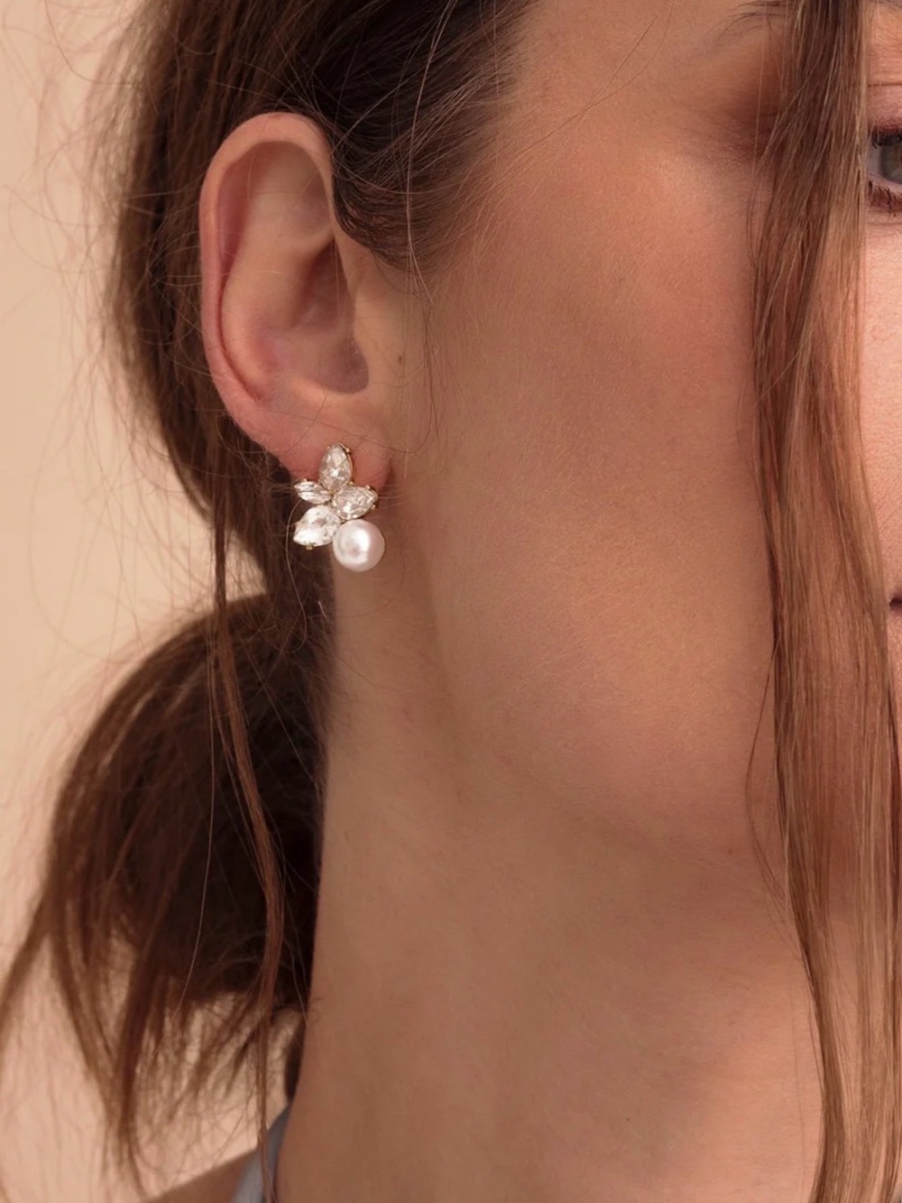 Olive & Piper Silver Pearl Cluster Stud Earrings with two bracelets !! Set of 3